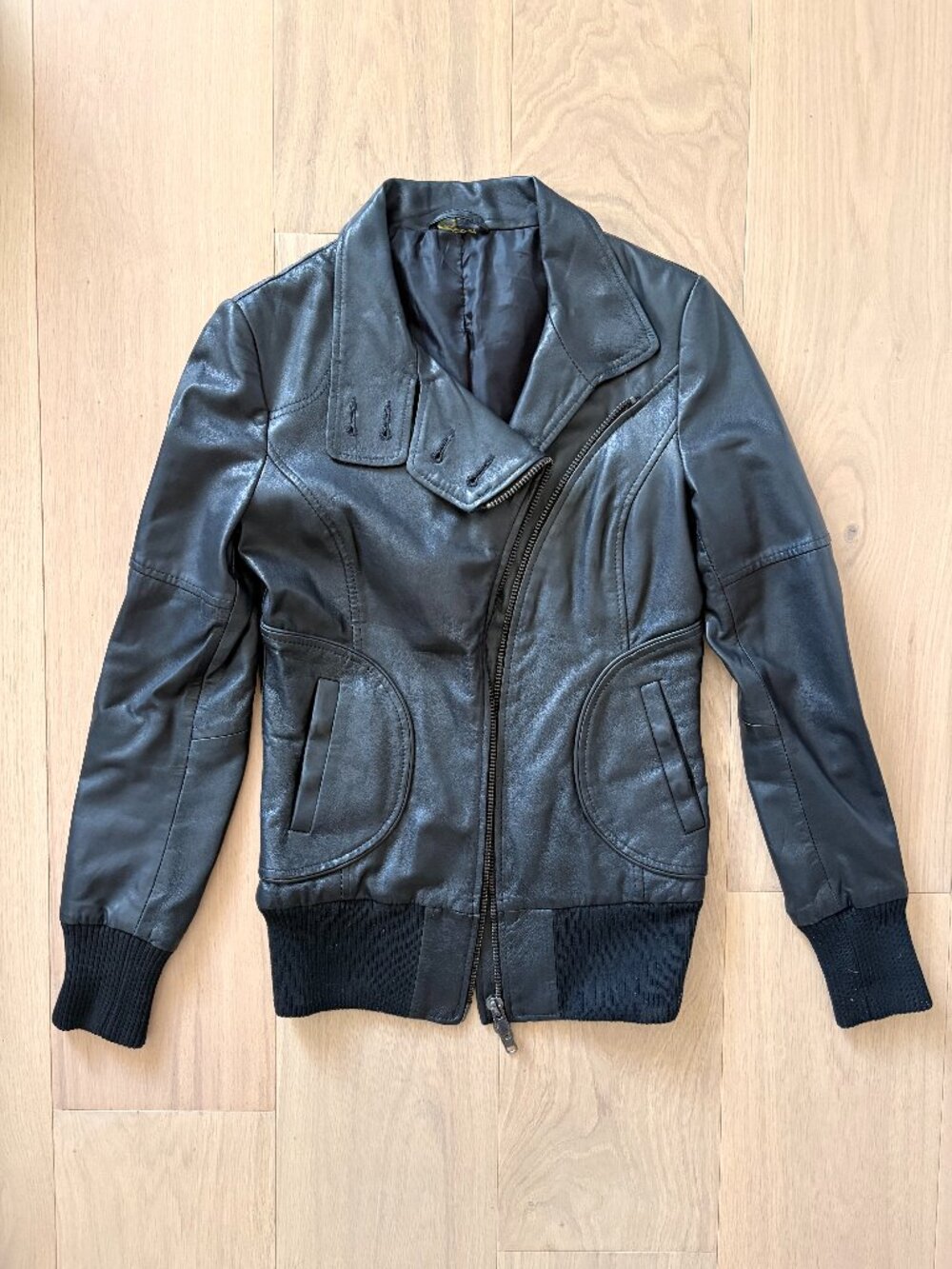 Black leather jacket